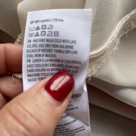 American Eagle Babydoll Halter Dress Size M Striped Empire Waist Beachy Boho - Picture 13 of 13